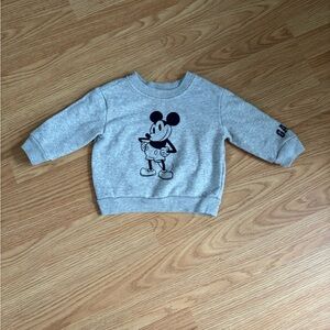 Gap baby gray crewneck sweatshirt Mickey Mouse